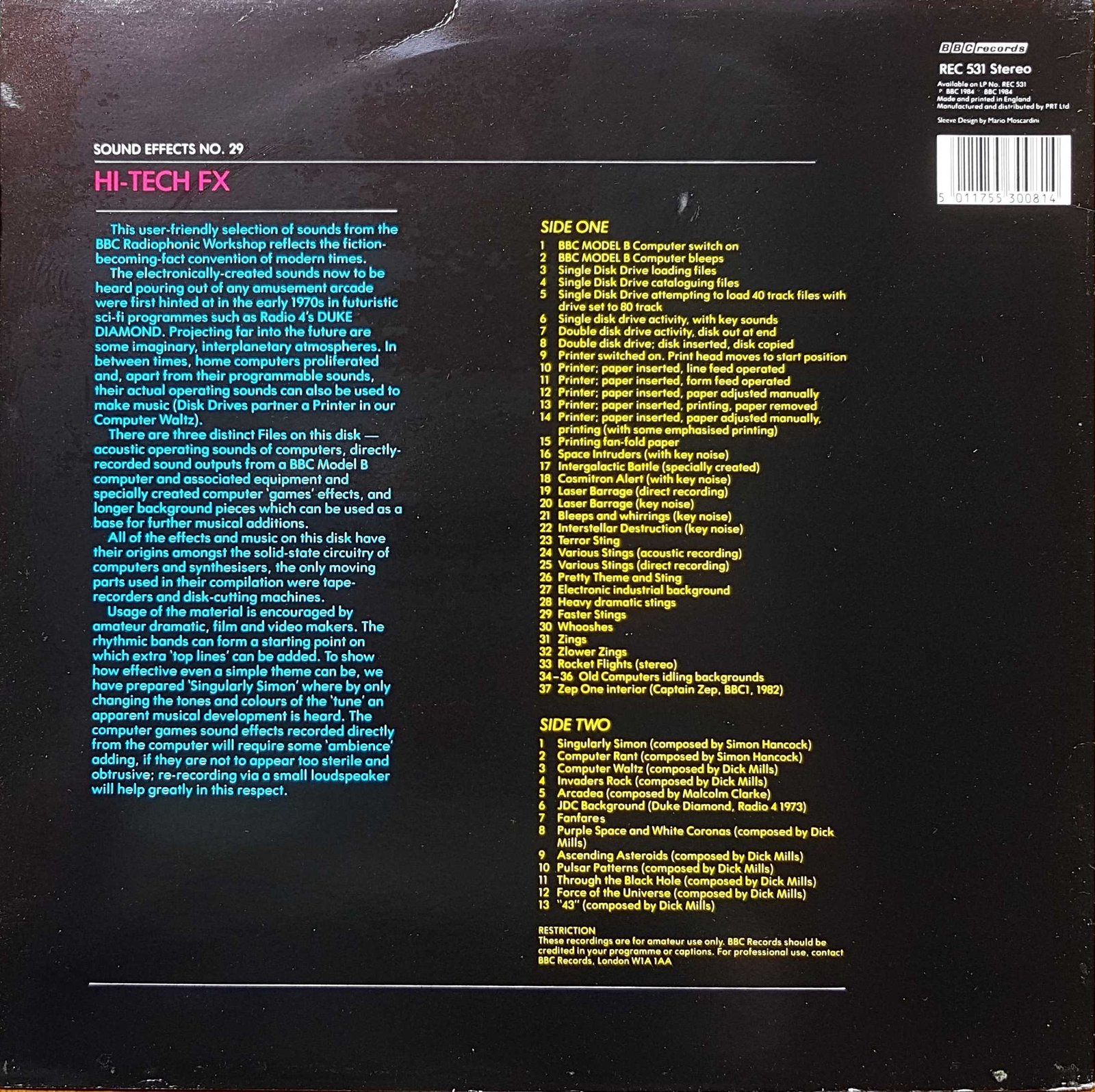 Back cover of REC 531